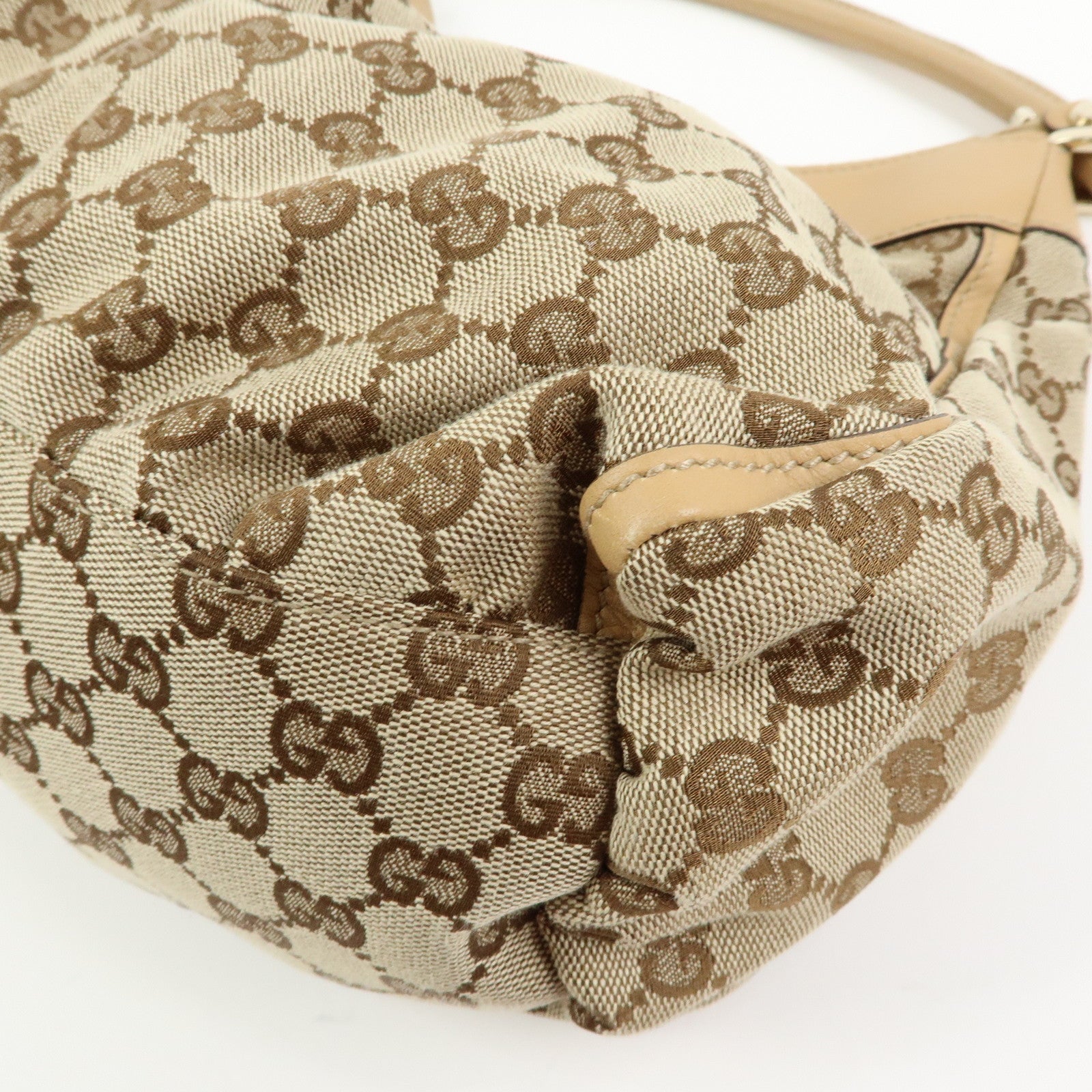 GUCCI Abbey GG Canvas Leather Shoulder Bag Hand Bag  Beige 189833
