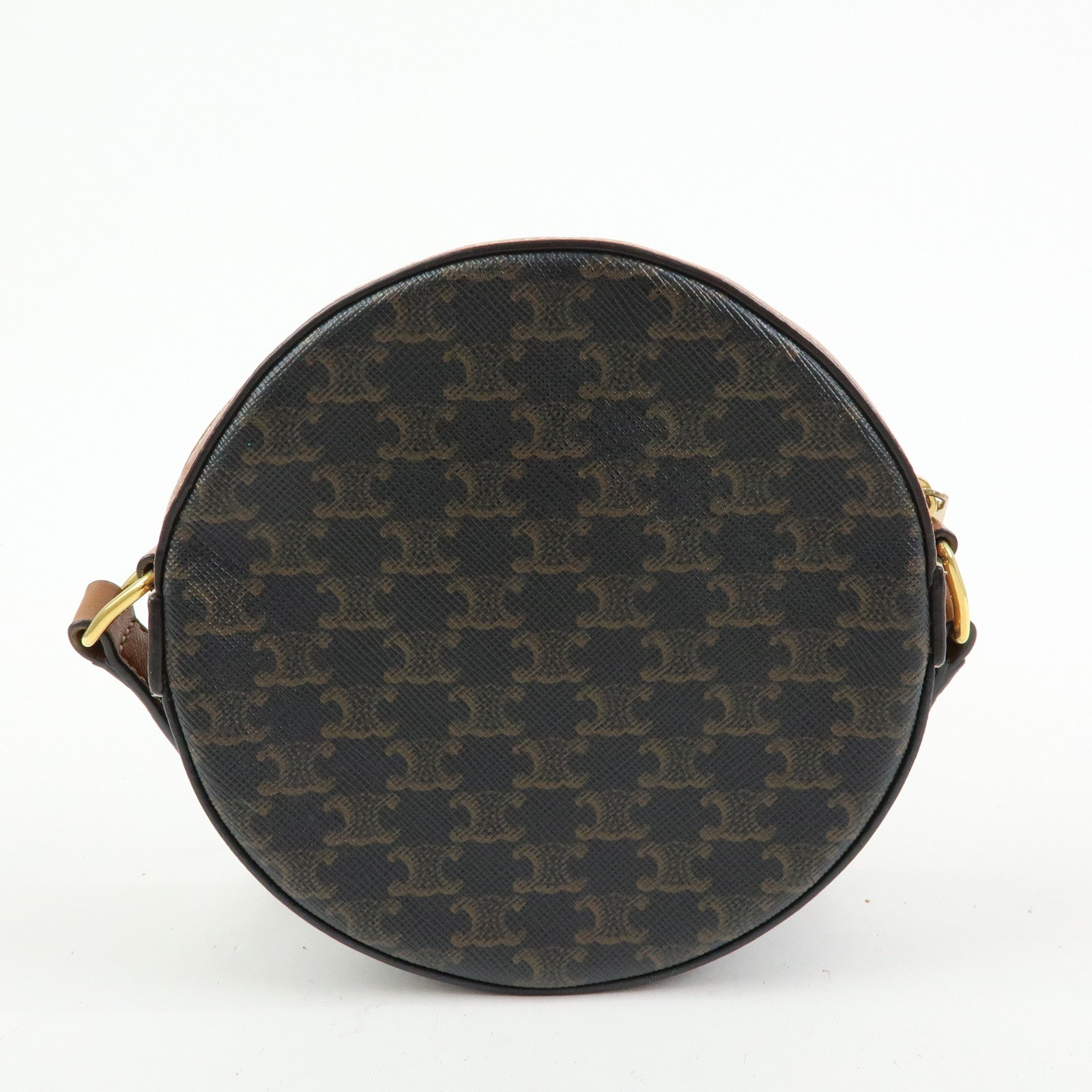 CELINE Triomphe PVC Leather Shoulder Bag Crossbody Bag Brown