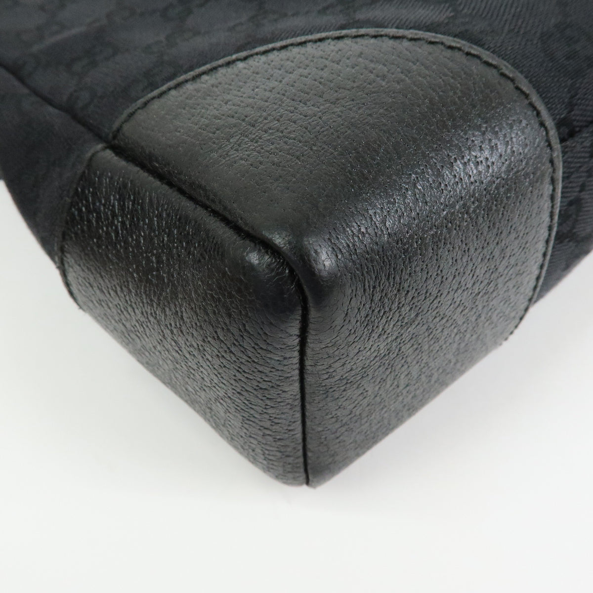 GUCCI GG Canvas Leather Shoulder Bag Crossbody Bag Black 114273