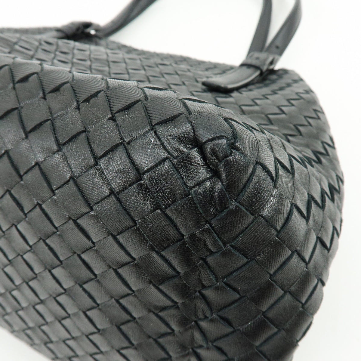 BOTTEGA VENETA Intrecciato Chester Leather Shoulder Bag Tote Bag Black