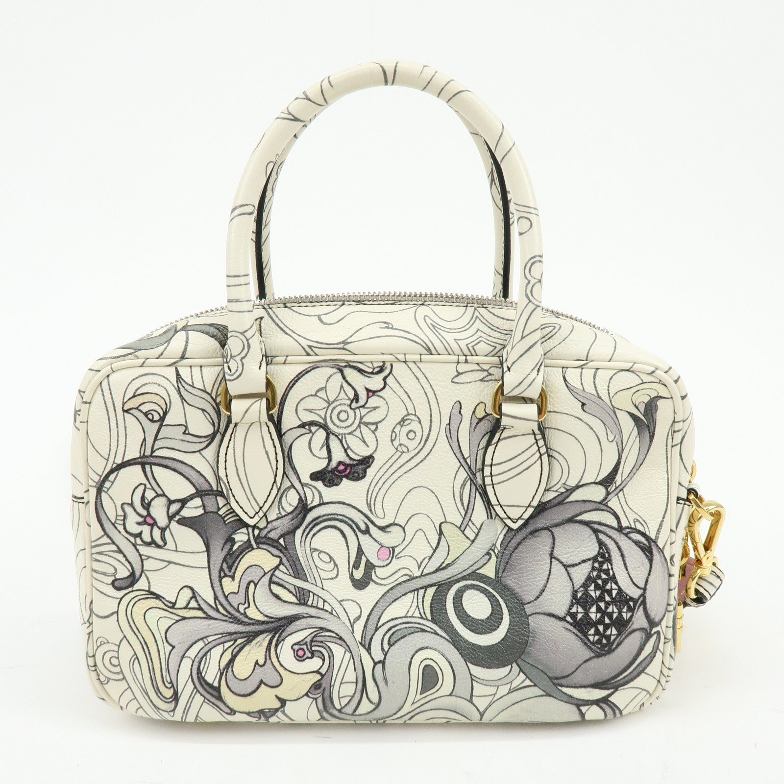 PRADA x James Jean Triangle Logo Calf Skin 2Way Shoulder Bag 1BB113