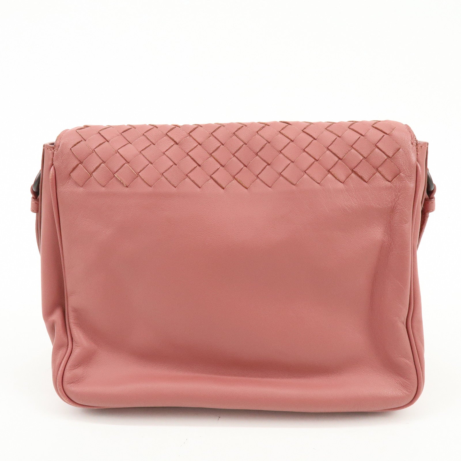 BOTTEGA VENETA Intrecciato Leather Chain Shoulder Bag Pink