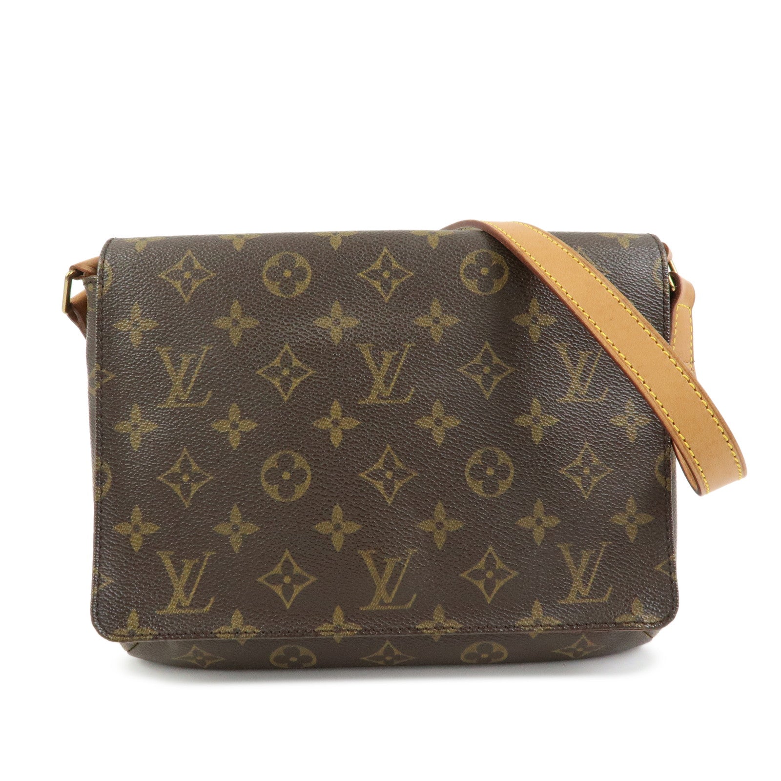 Louis Vuitton Monogram Musette Tango Short Shoulder Bag Brown M51257