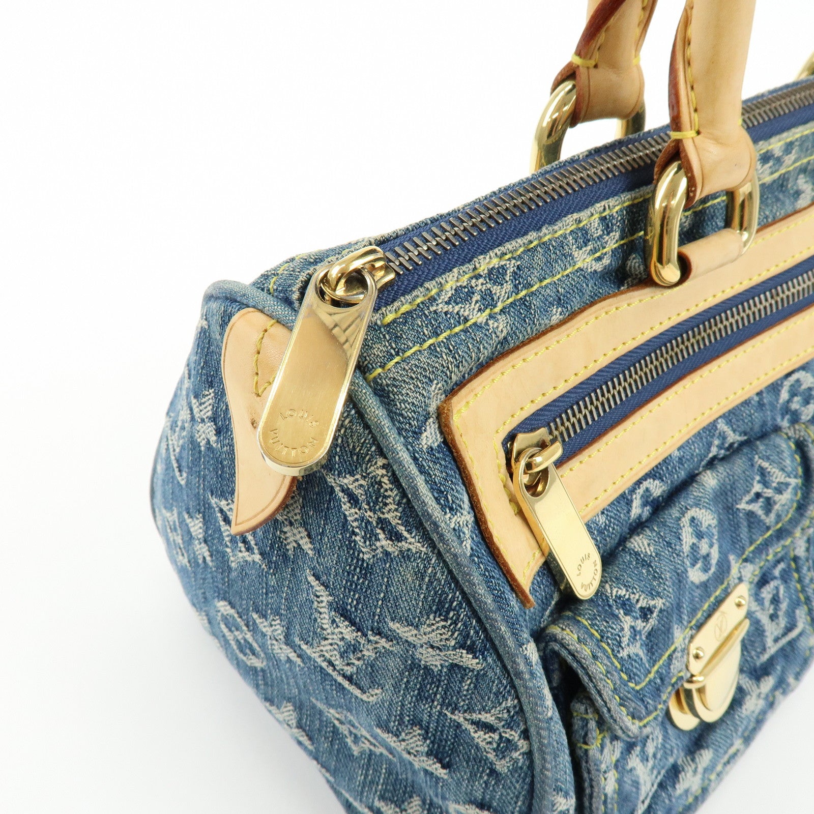 Louis Vuitton Monogram Denim Neo Speedy Boston Bag Blue M95019
