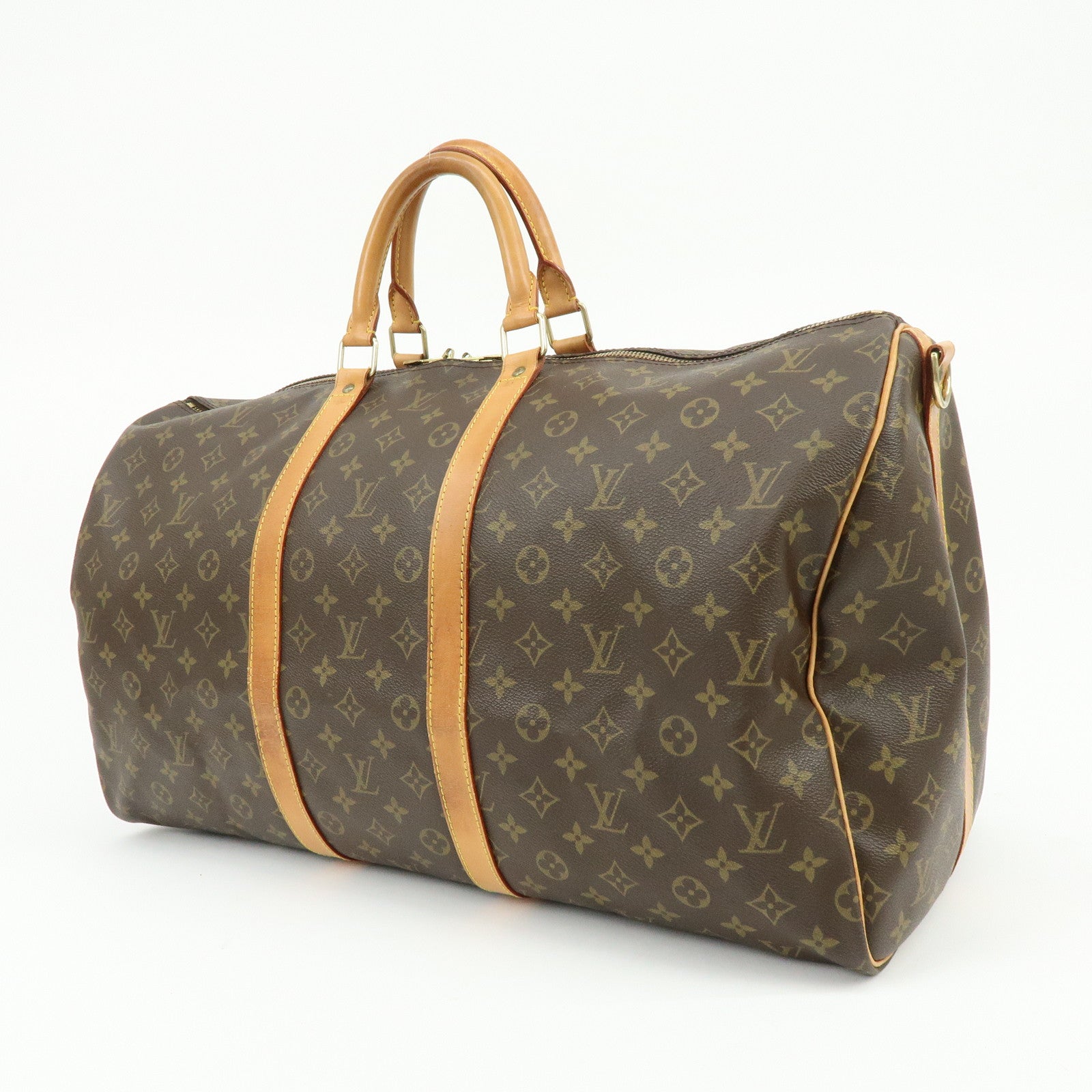 Louis Vuitton Keep All Bandouliere 55 Boston Bag Hand Bag Brown M41414