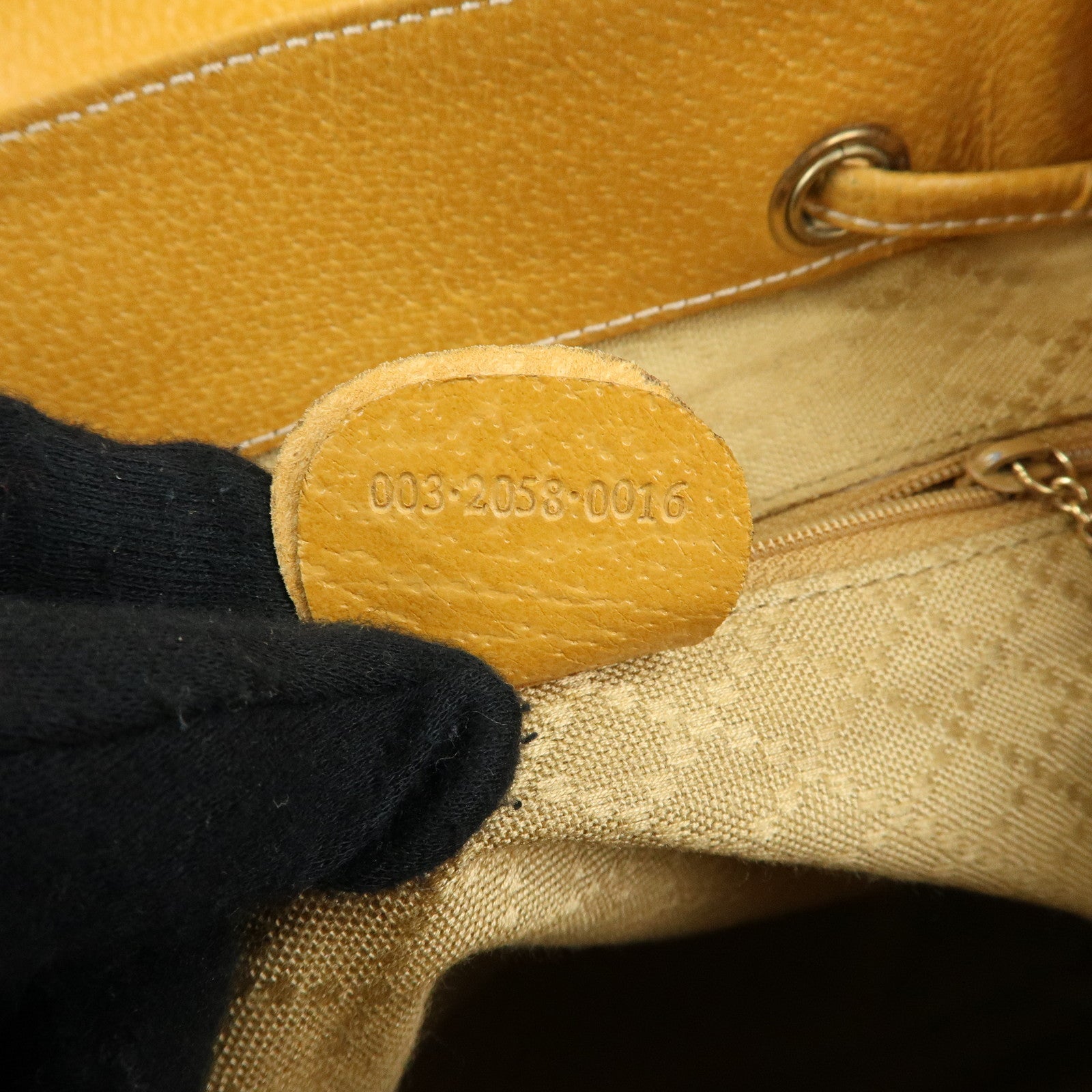GUCCI Bamboo Leather Backpack Rucksack Mustard 003 1998 0016