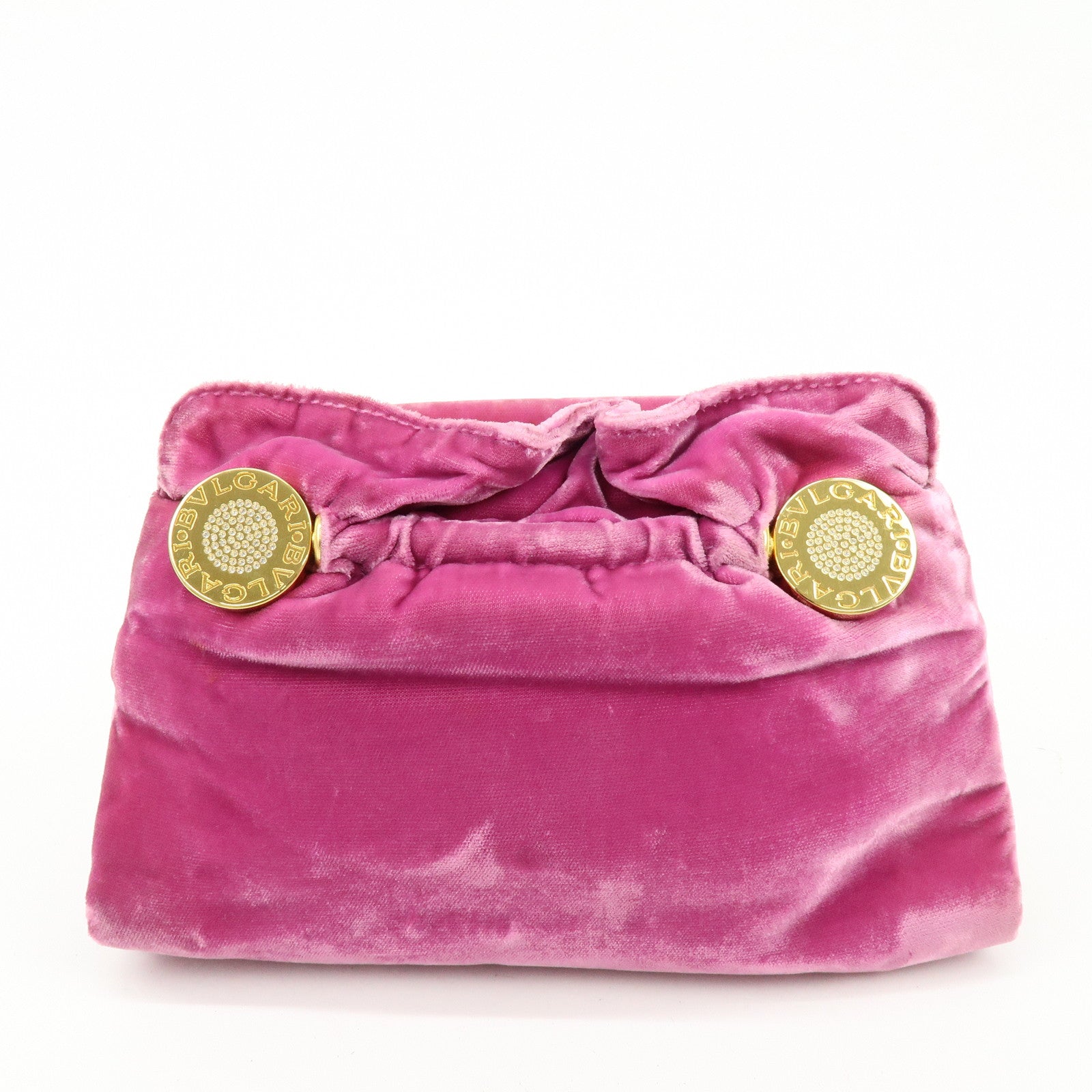 BVLGARI BVLGARI Velour Mini Clutch Bag Clutch Purse Pink