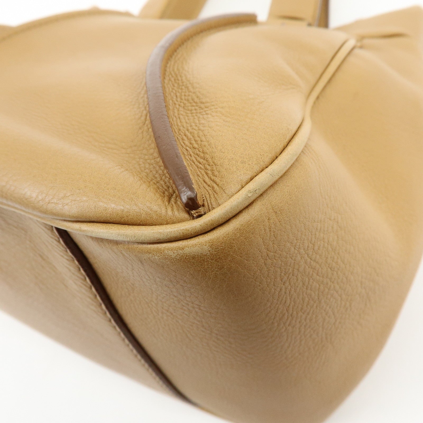 CELINE Blossom Leather Hand Bag Shoulder Bag Beige