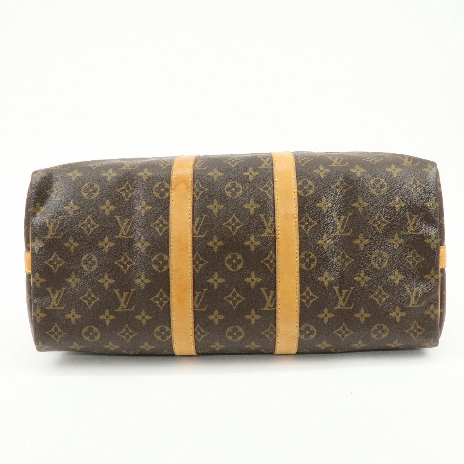 Louis Vuitton Monogram Keep All Bandouliere 45 Boston Bag Brown M41418