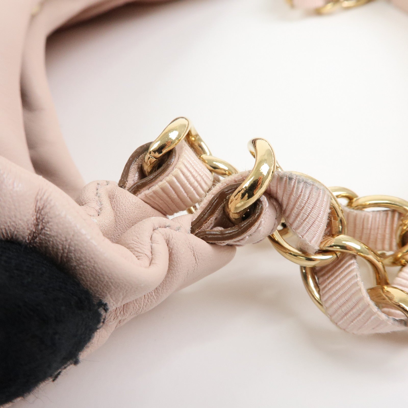 Ferragamo Vara Ribbon Leather Chain Shoulder Bag  Pink
