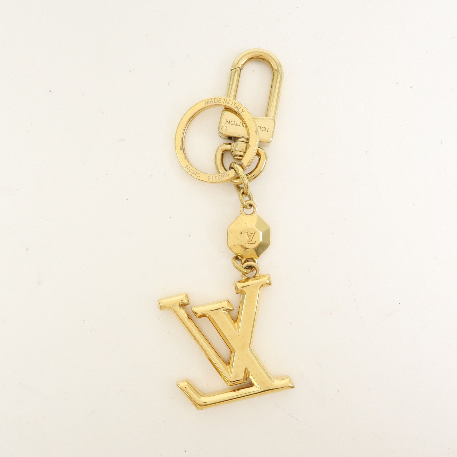 Louis Vuitton Porte Cles LV Facettes Bag Charm Key Chain Gold M65216