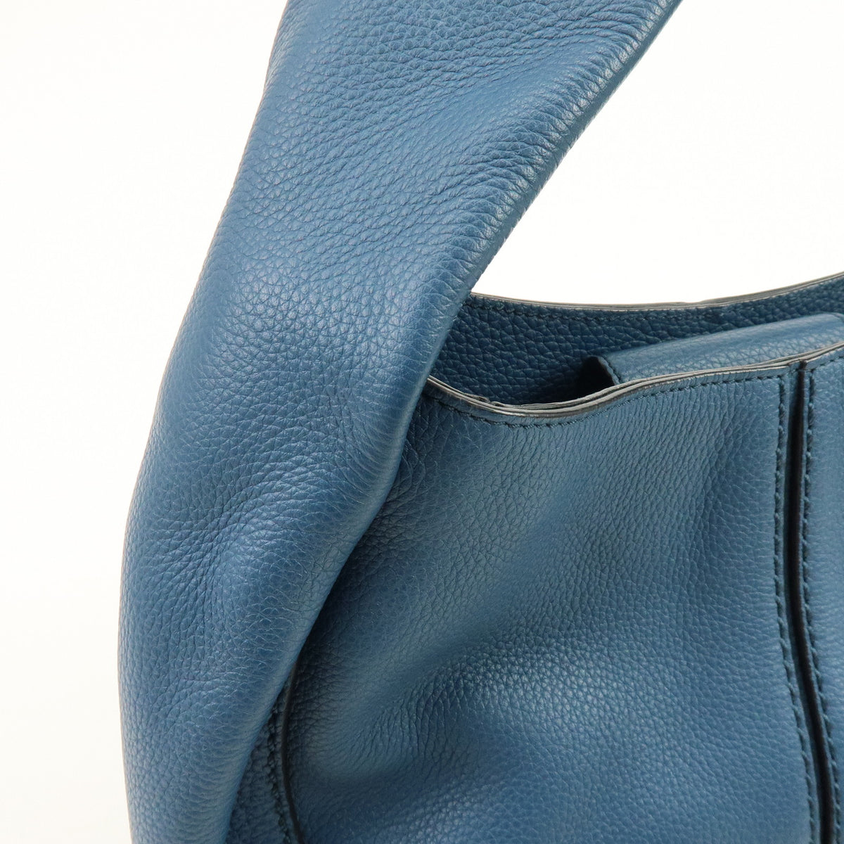 TOD'S  Hobo Leather Shoulder Bag Hand Bag Blue
