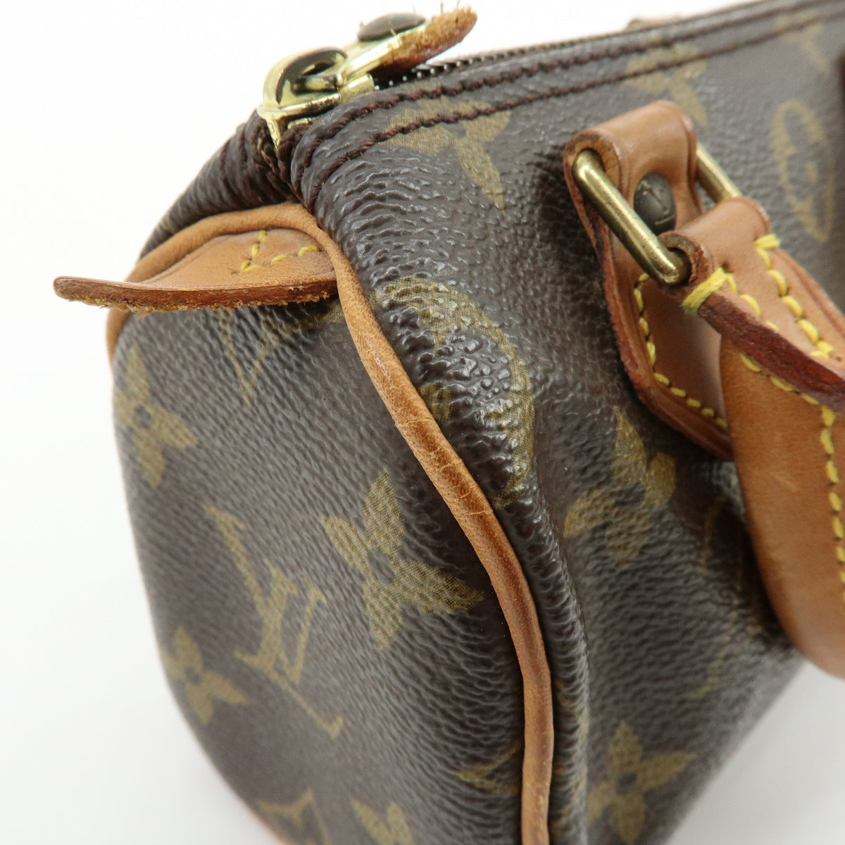 Louis Vuitton Monogram Mini Speedy Hand Bag Brown M41534