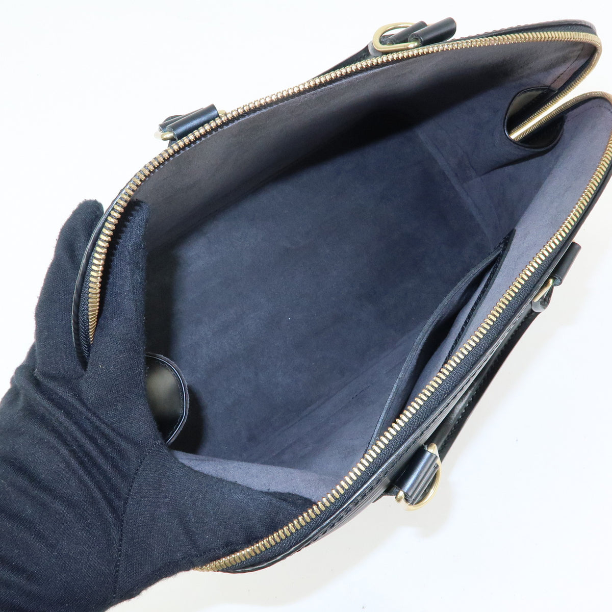 Louis Vuitton Epi Alma Leather Hand Bag Noir Black M52142