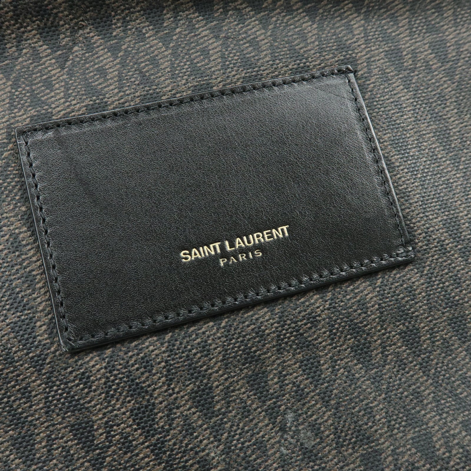SAINT LAURENT PARIS Star Monogram PVC Leather Backpack Rucksack 415458