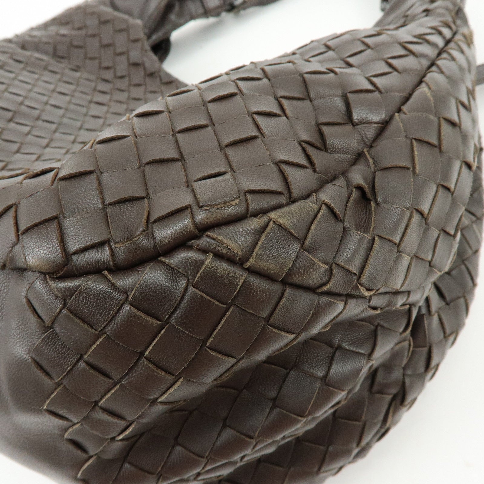 BOTTEGA VENETA Intrecciato Campana Shoulder Bag Hand Bag Brown 125787　