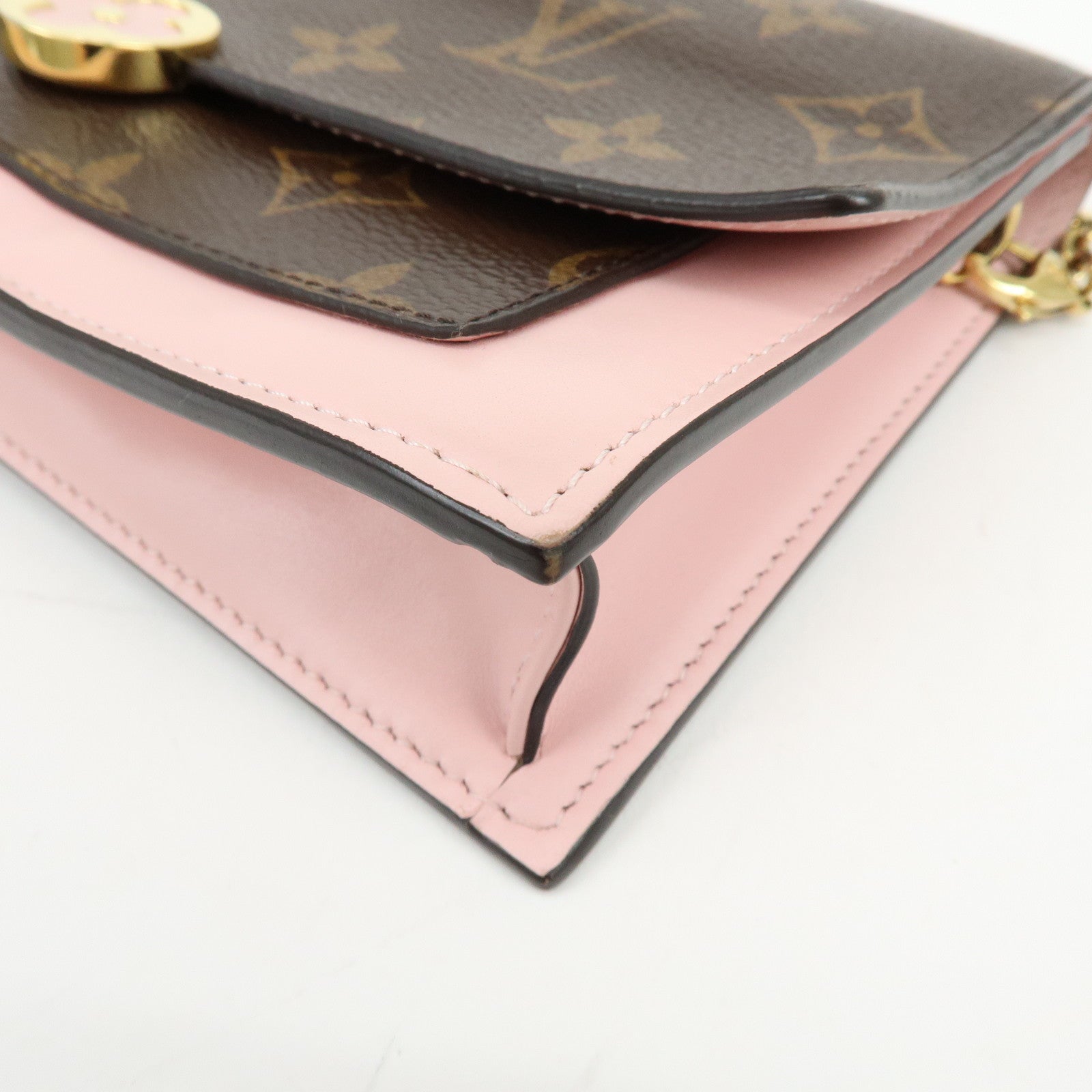 Louis Vuitton Monogram Portefeuille Flore Chain Wallet Pink M67405