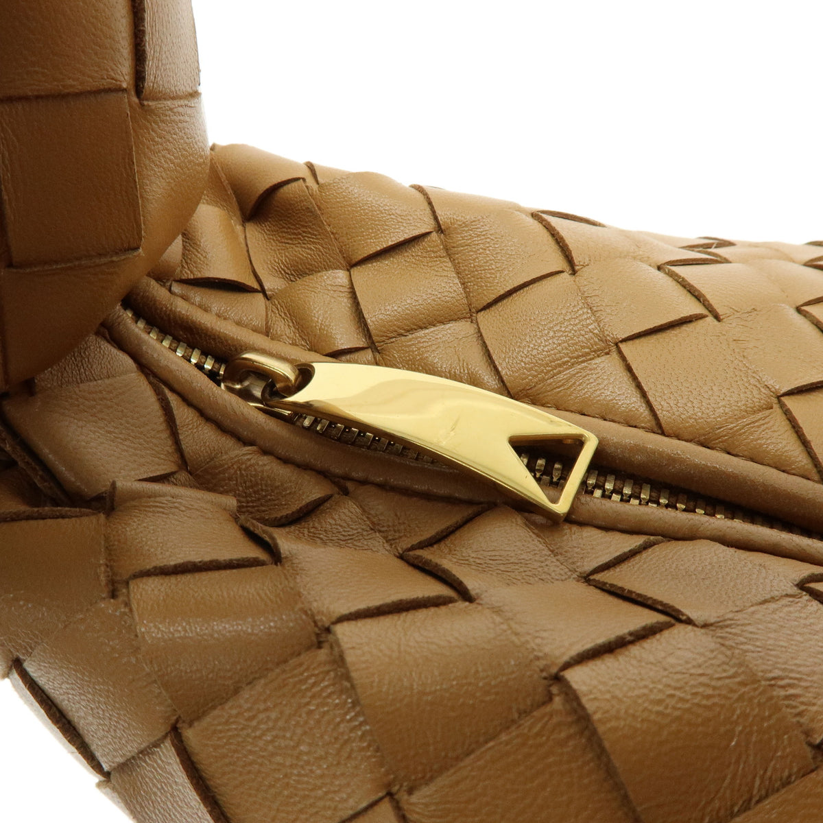 BOTTEGA VENETA Jodie Medium Intrecciato Leather Shoulder Bag Camel