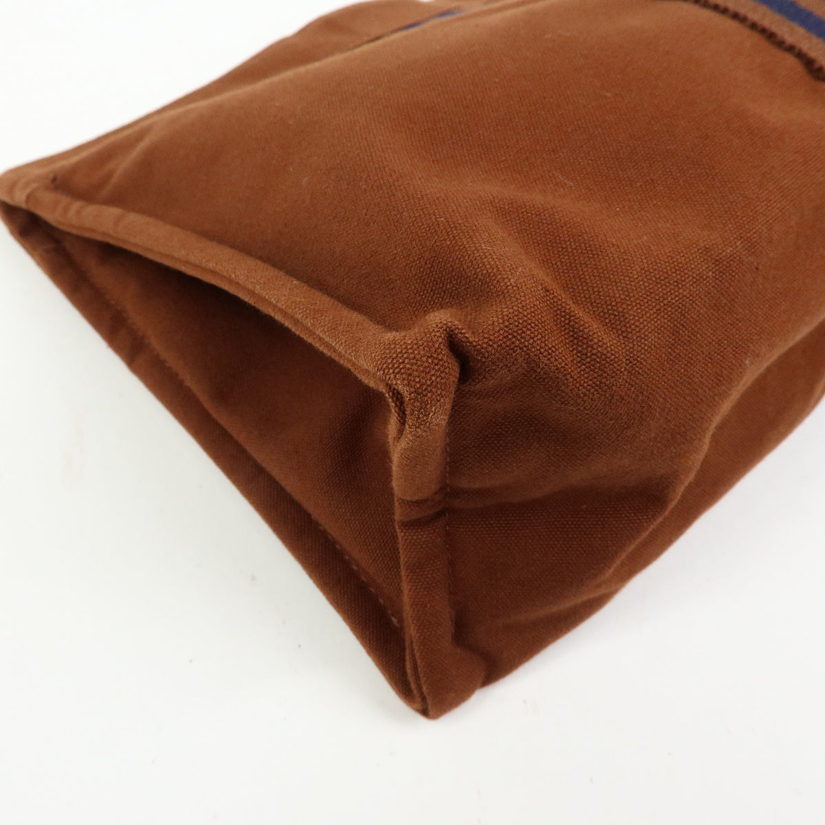 HERMES Fourre Tout Canvas Pouch Clutch Bag Maron Brown