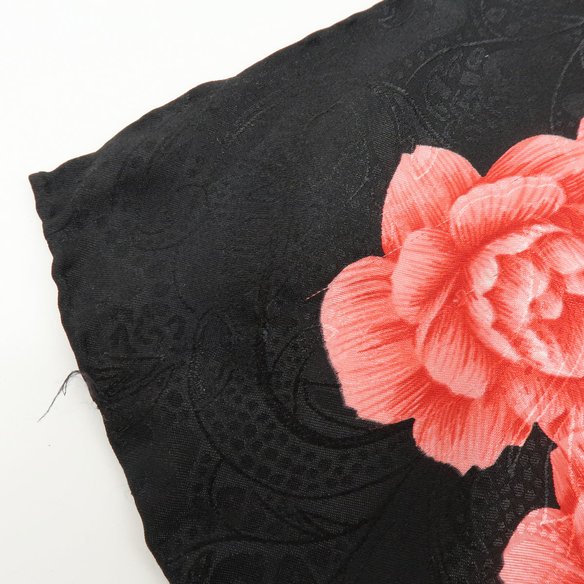 CHANEL Lot of 2 Silk 100% Scarf Flower Jewelry Motif Black Gold