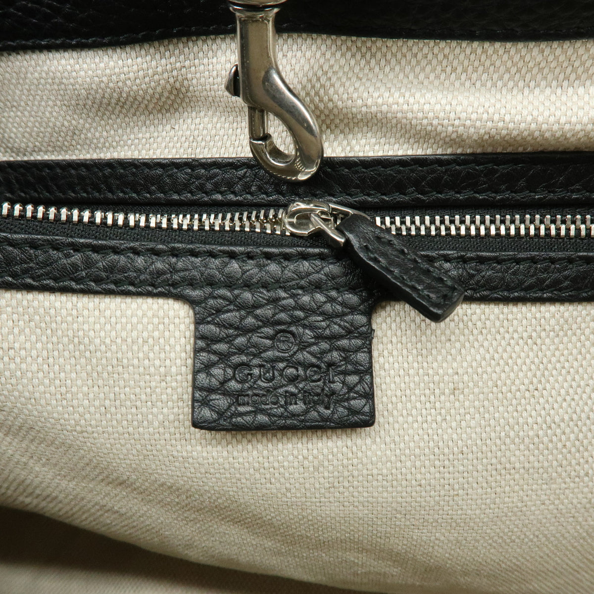 GUCCI SOHO Interlocking G Leather Chain Shoulder Bag Studs Black 308982