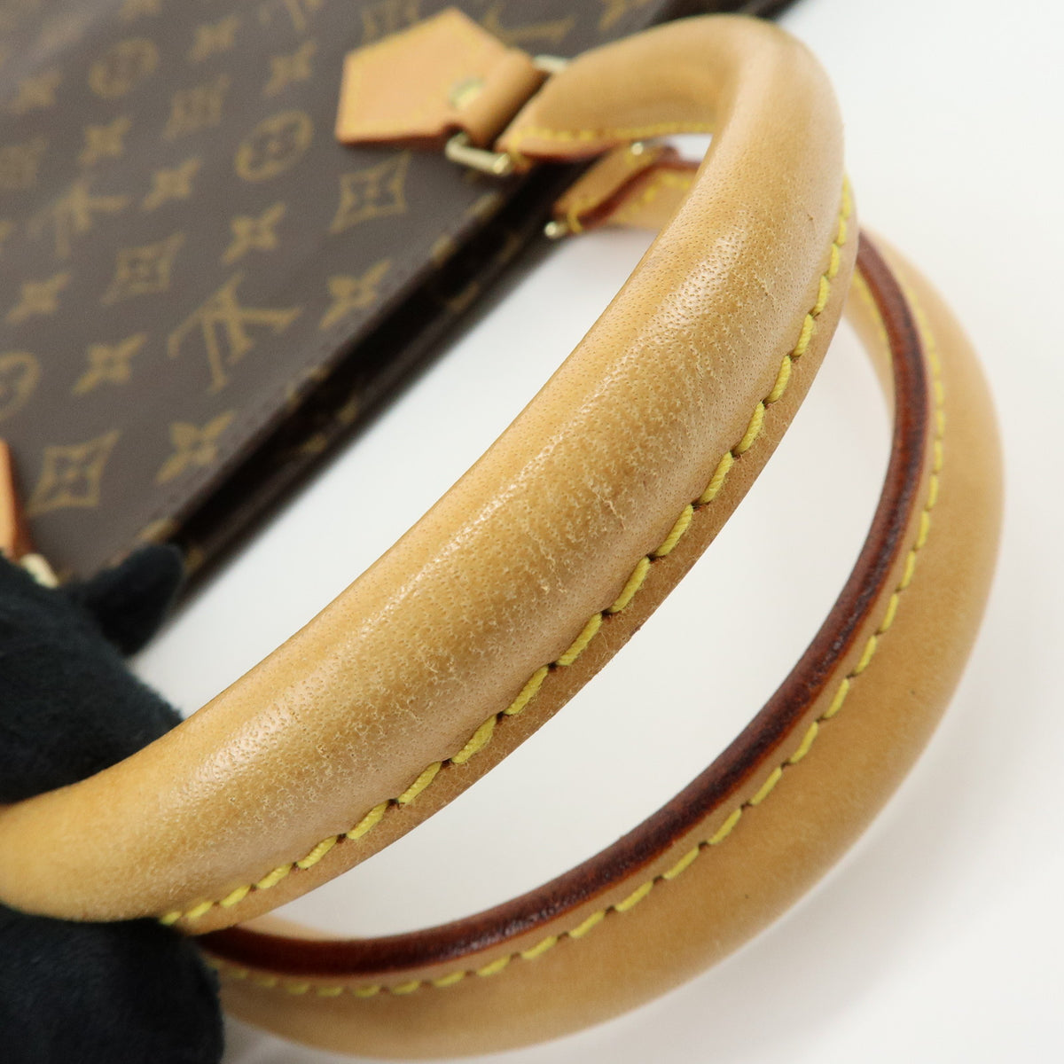 Louis Vuitton Monogram Sac Plat Tote Bag Hand Bag Brown M51140