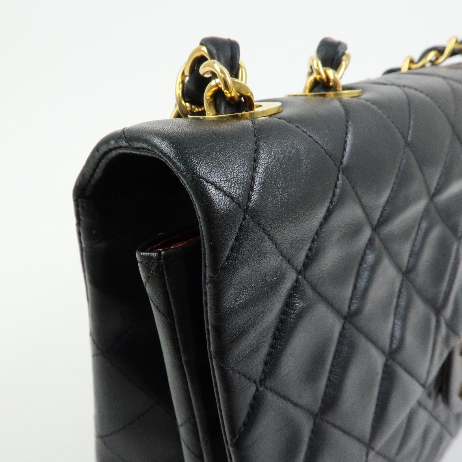 CHANEL Jumbo Matelasse 34 Lamb Skin Shoulder Bag Black A01094