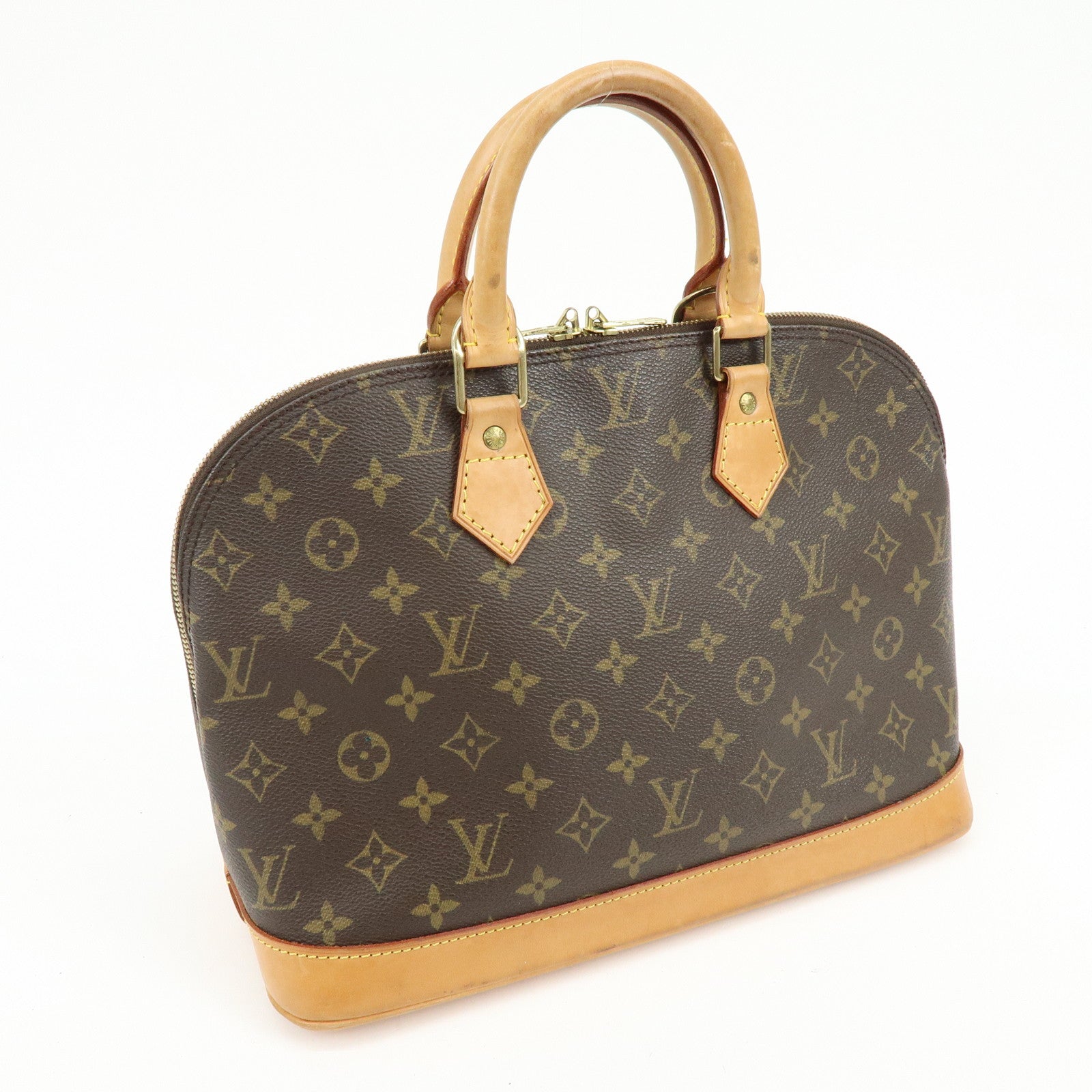 Louis Vuitton Monogram Alma PM Canvas Leather Hand Bag Brown M51130