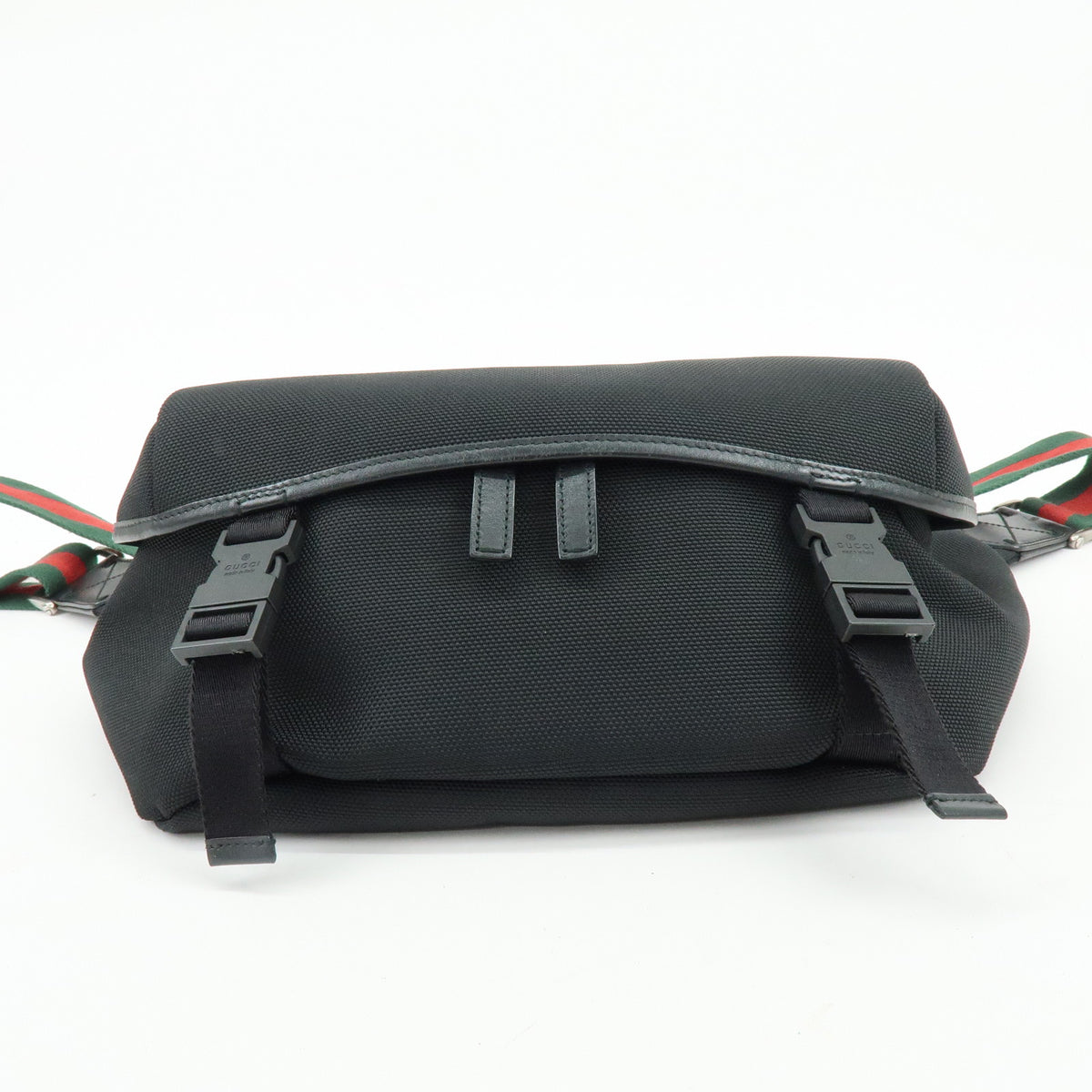 GUCCI Sherry Canavas Leather Waist Pouch Body Bag Black 353409