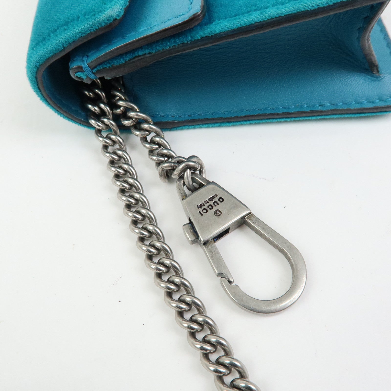 GUCCI Dionysus Super Mini Bag Velour Chain Shoulder Bag Green 476432