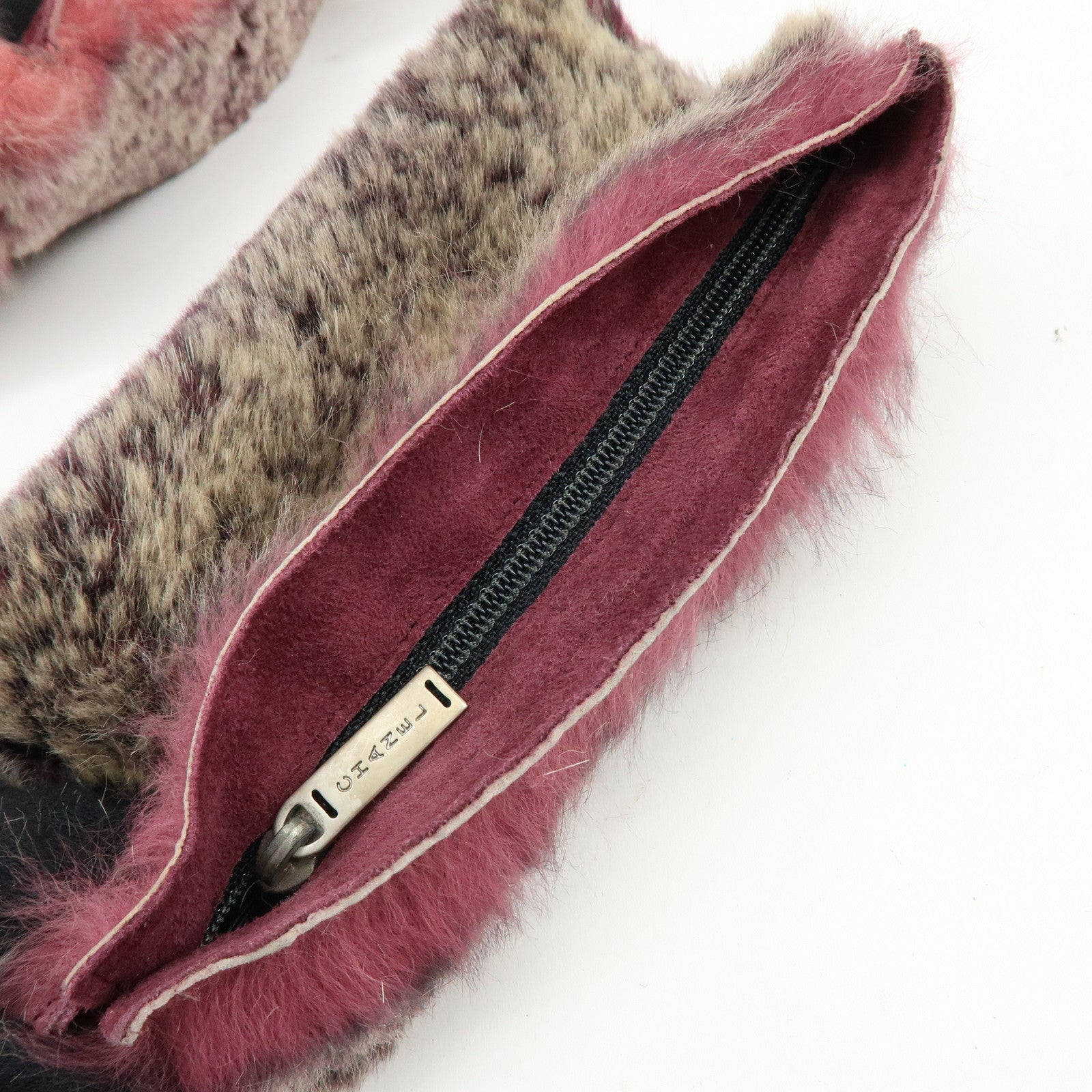 CHANEL COCO Mark Fur Suede Hand Bag Tote Bag Bordeaux Beige