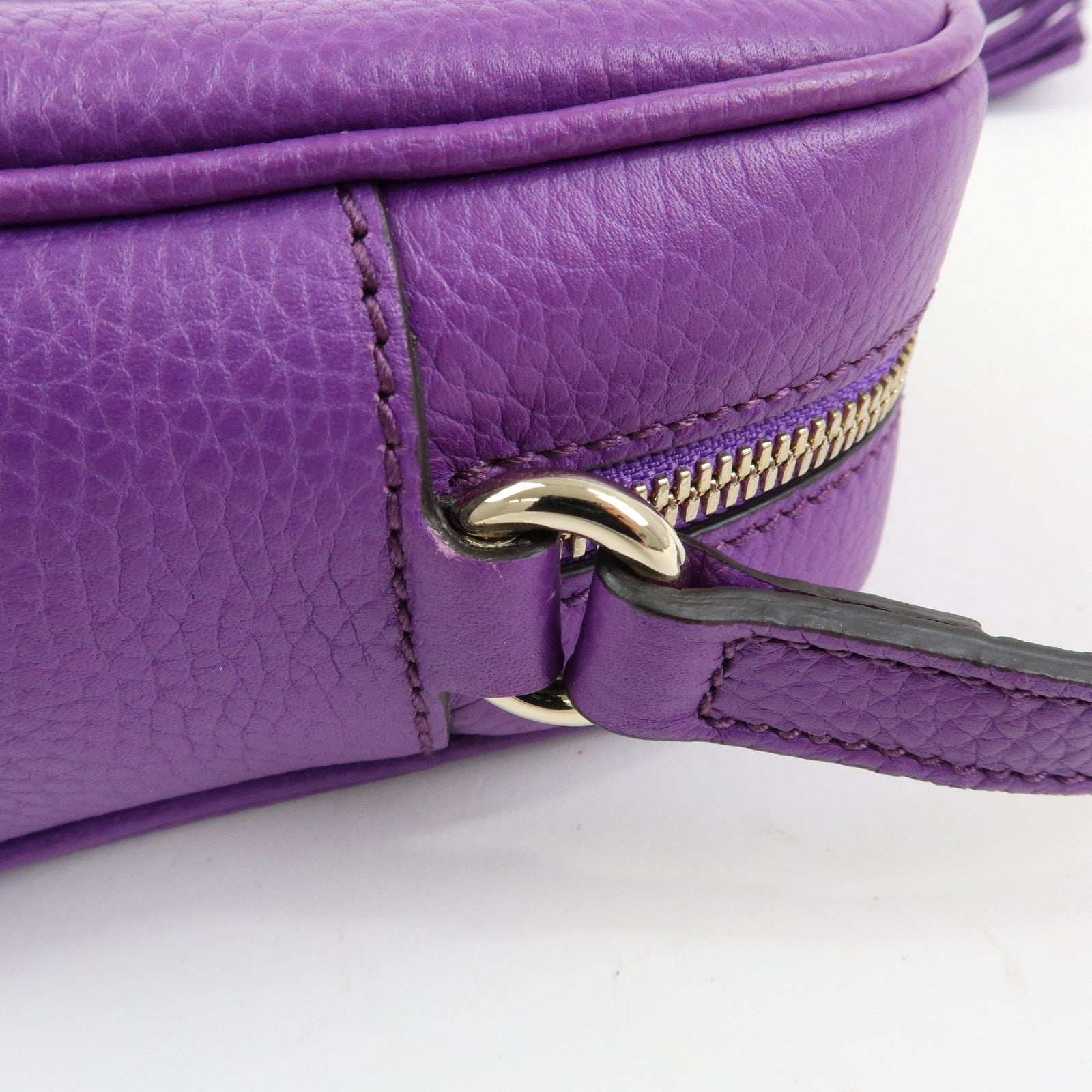 GUCCI SOHO Interlocking G Leahter Disco Bag Shoulder Bag Purple 308364
