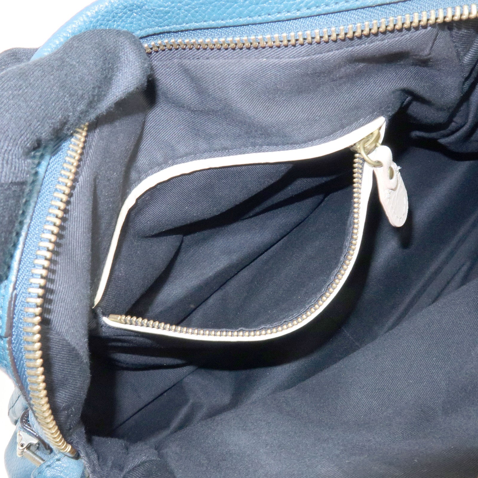 Chloe Paraty Leather 2Way Bag Hand Bag Shoulder Bag Blue