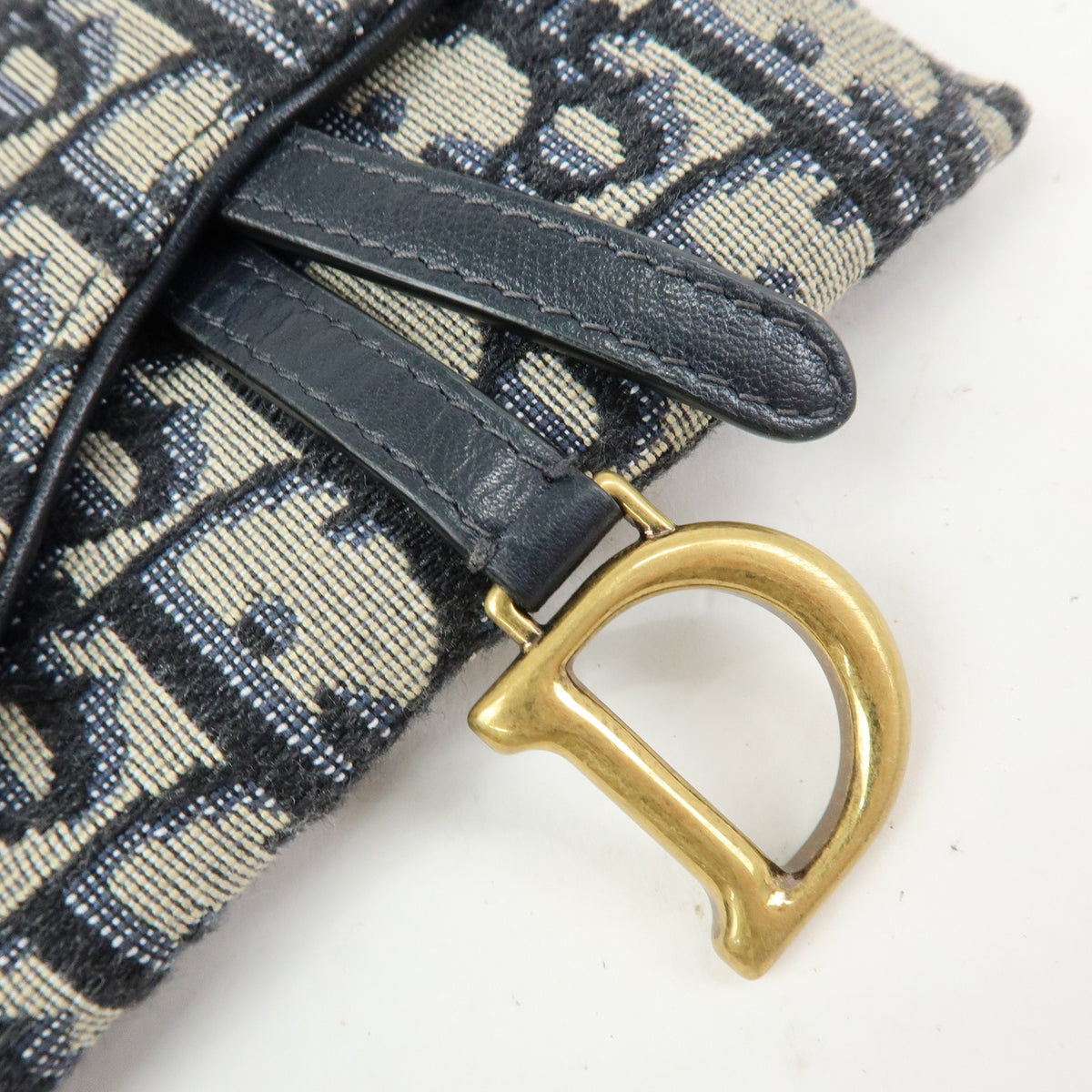 Christian Dior Oblique Saddle Jacquard Canvas Chain Shoulder Pouch