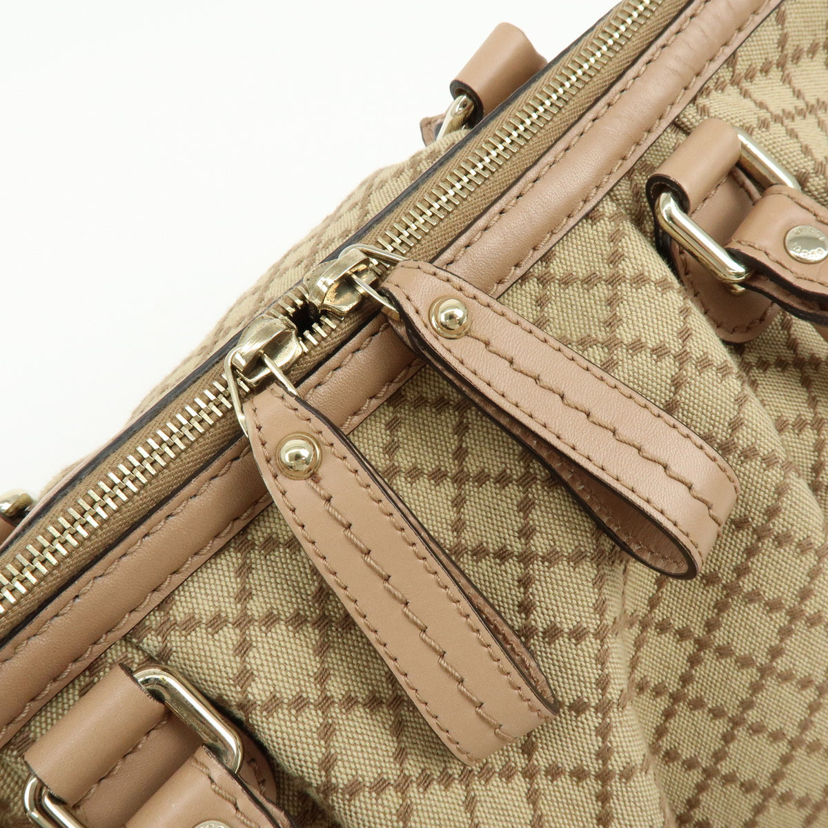 GUCCI Sukey Diamante Interlocking G GG Canvas Leather 2Way Bag 247902