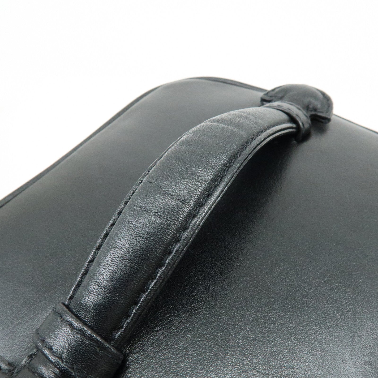 CHANEL Bicolore Lamb Skin Vanity Bag Hand Bag Black A01619