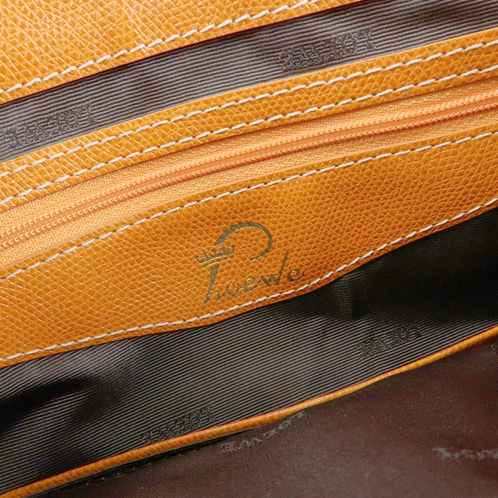 Loewe Repeat Anagram Canvas Leather Tote Bag Hand Bag Orange