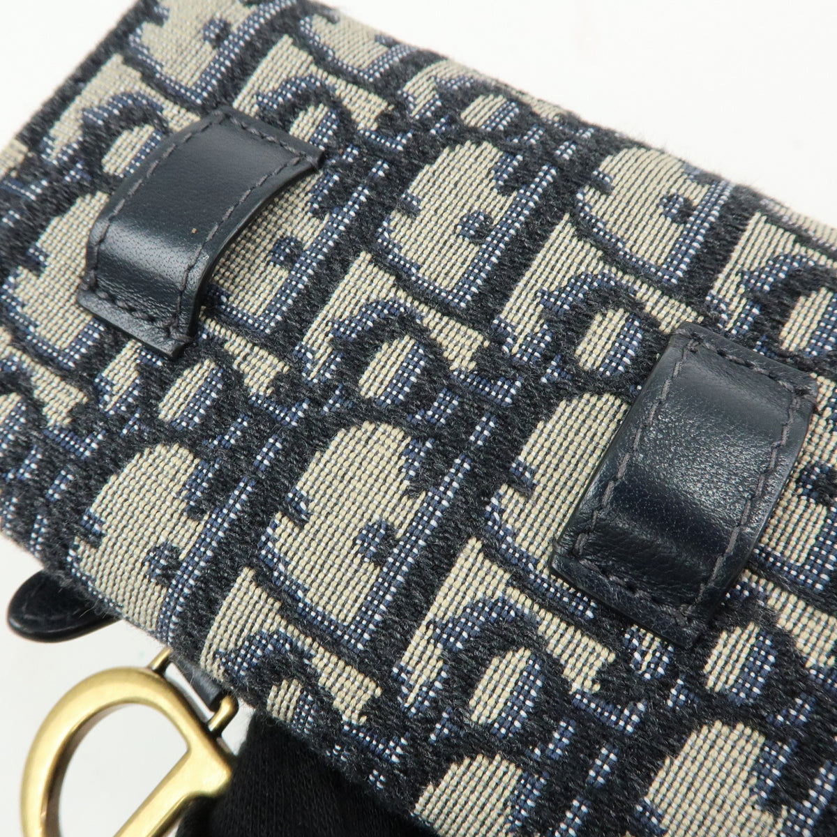 Christian Dior Oblique Saddle Jacquard Canvas Chain Shoulder Pouch