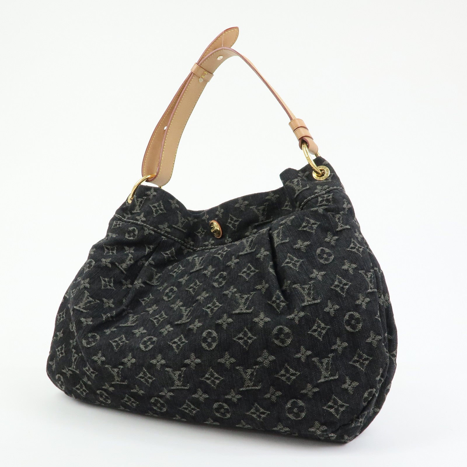 Louis Vuitton Monogram Denim Daily PM Leather Shoulder Bag Noir M40494