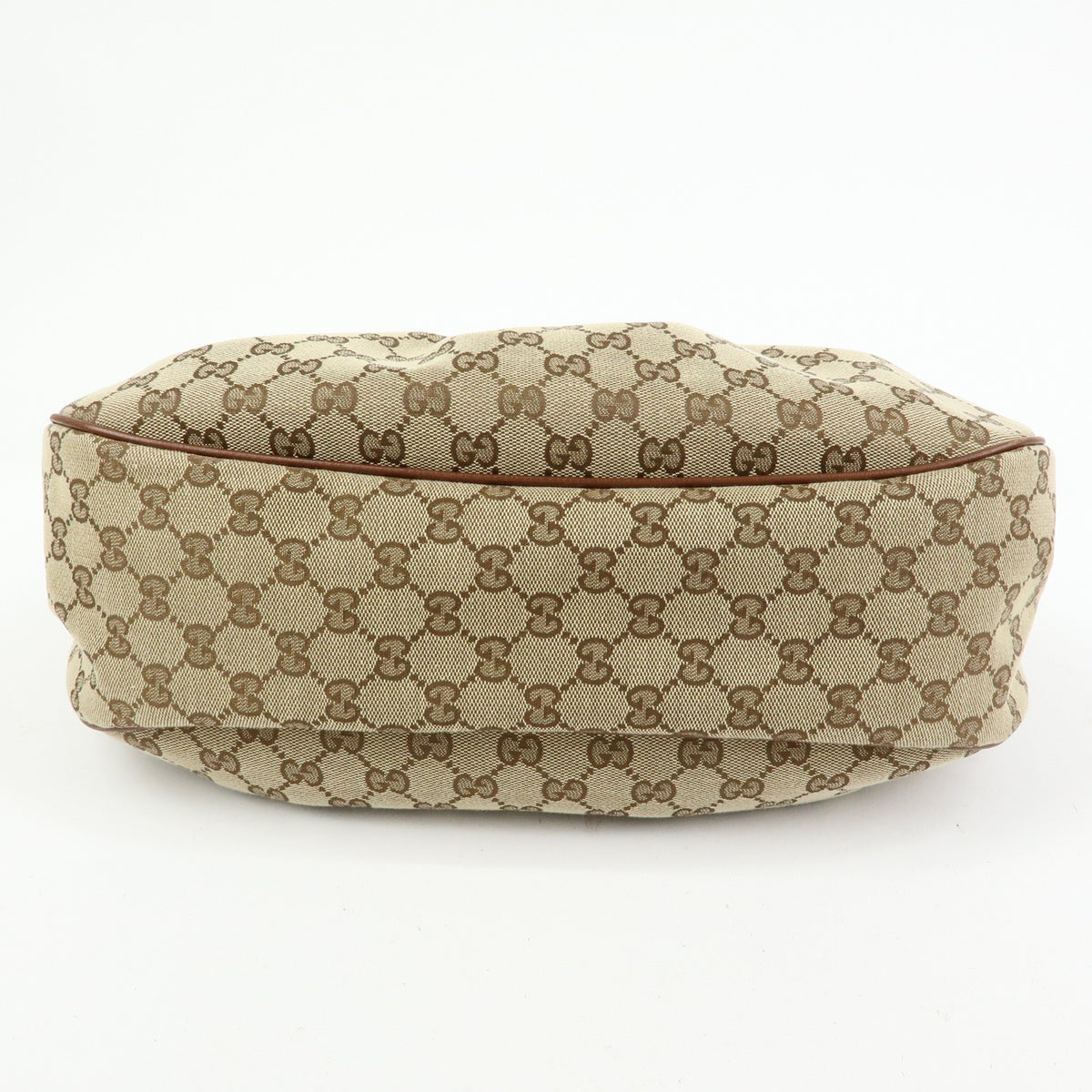 GUCCI Sukey Interlocking G GG Canvas Leather Shoulder Bag Beige 232955