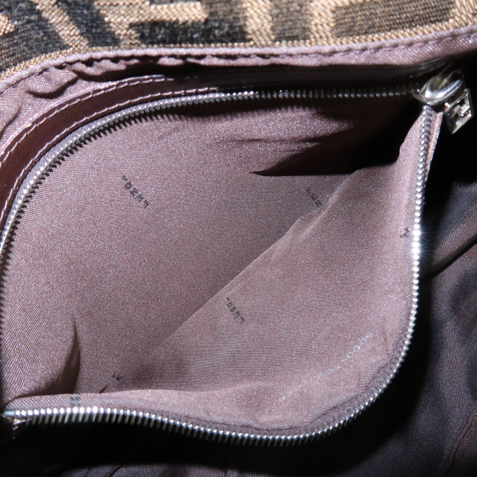 FENDI Mamma Baguette Zucca Canvas Leather Shoulder Bag Hand Bag 26325