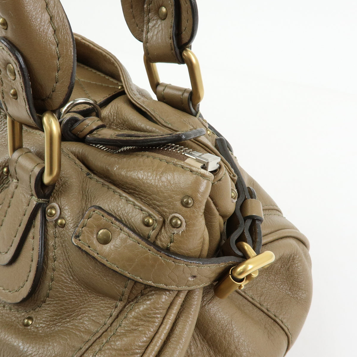 Chloe Paddington Leather Hand Bag Boston Bag Brown