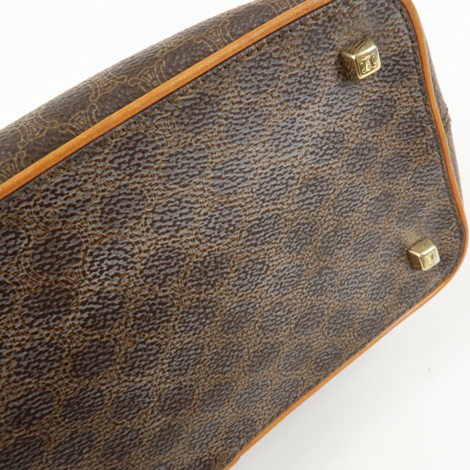 CELINE Macadam Leather Shoulder Bag Brown