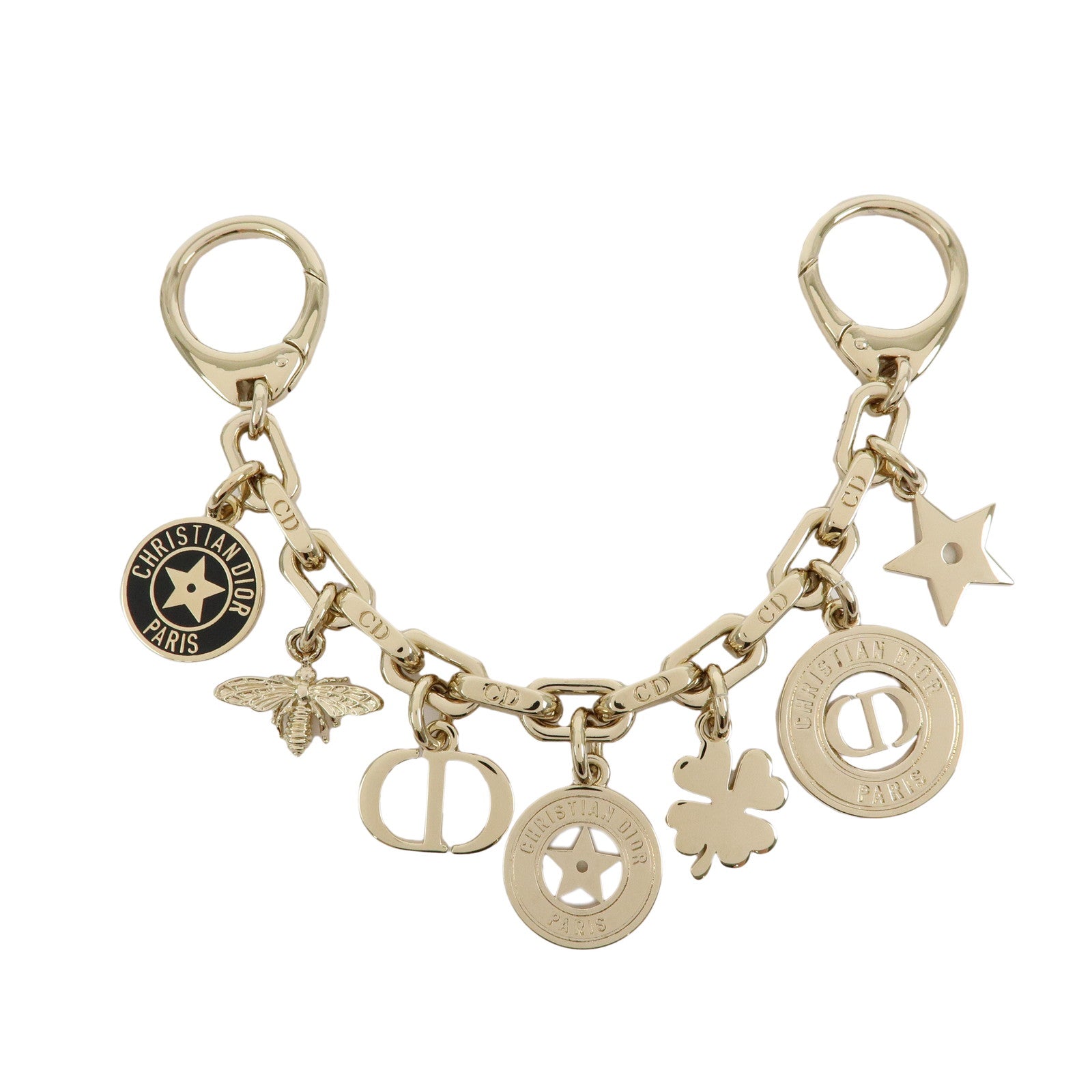 Christian Dior Logo S30 Montaigne Bee Star Metal Bag Charm Gold