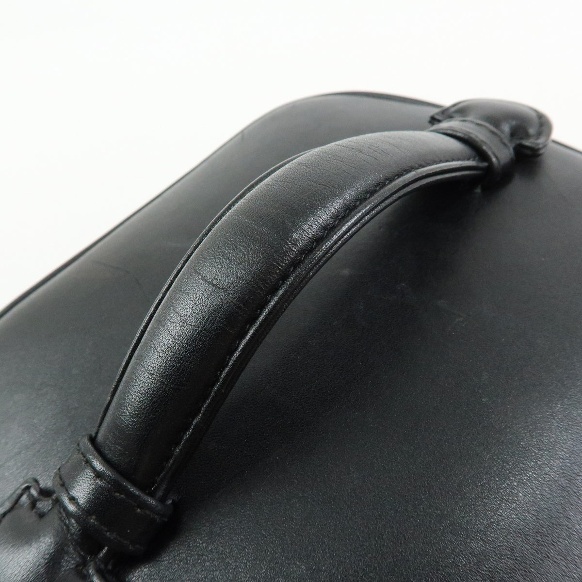 CHANEL Bicolore Lamb Skin Vanity Bag Hand Bag Black A01619