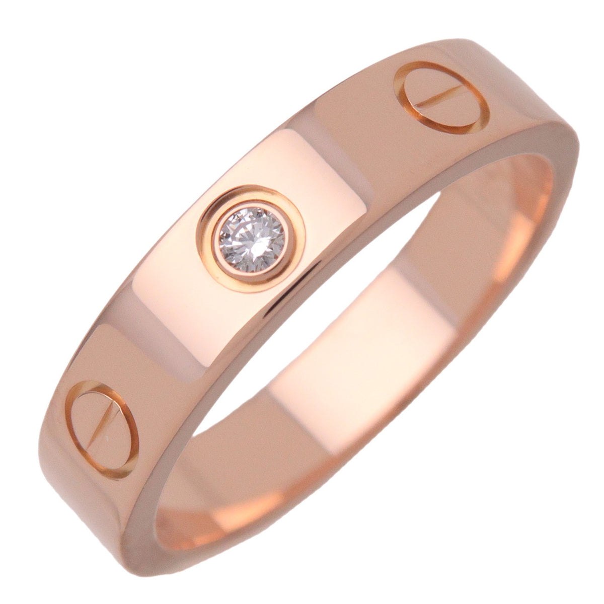 Cartier Mini Love 1P Diamond Ring K18 750 #50 US5.25 EU50 HK11