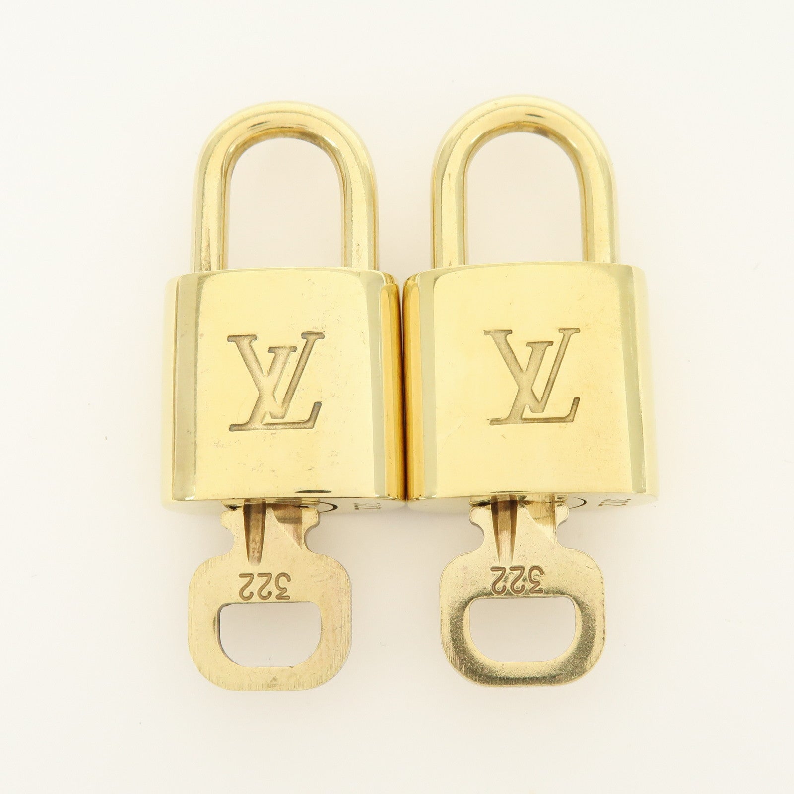 Louis Vuitton Lot of 10 Lock & Key Cadena Key Lock Gold