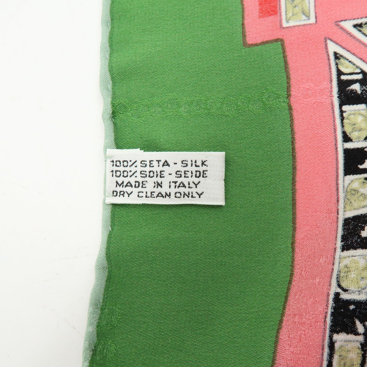 Cartier Must de Cartier Silk 100% Scarf Pink Green Multicolor