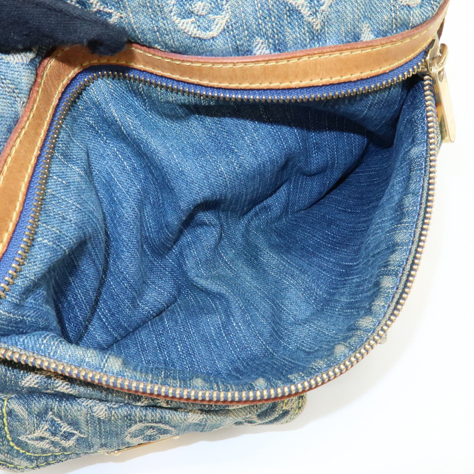 Louis Vuitton Monogram Denim Baggy PM 2Way Bag Shoulder Bag Blue M95049