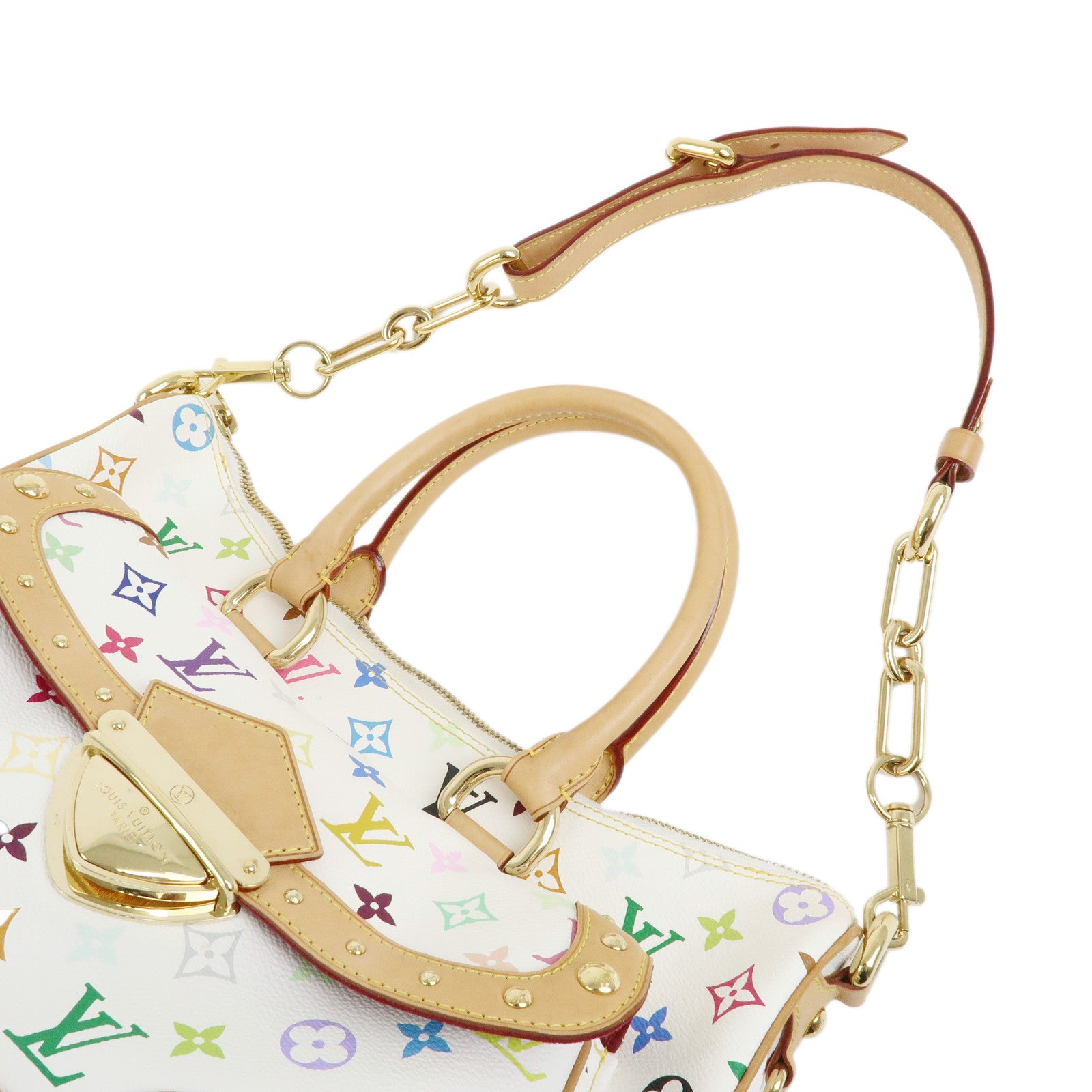 Louis Vuitton Monogram Multicolor Rita Shoulder Hand Bag Blanc M40125